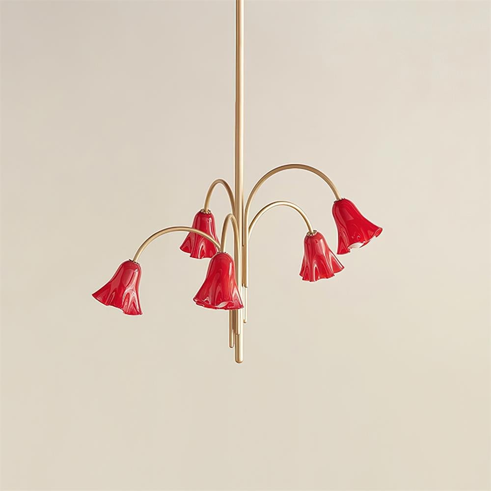Bellina Lily Glass Flower Chandelier - Romantic Lighting for Interior T280