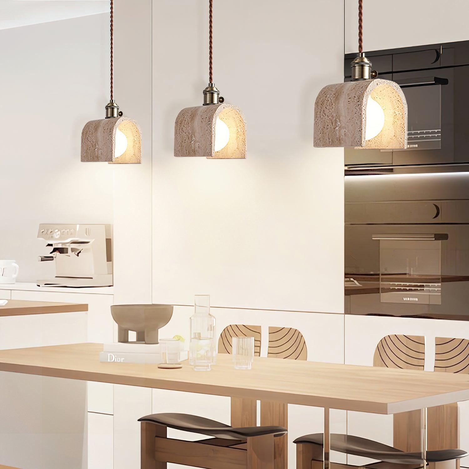 Alagusmo Minimalist Travertine Pendant Light T2116