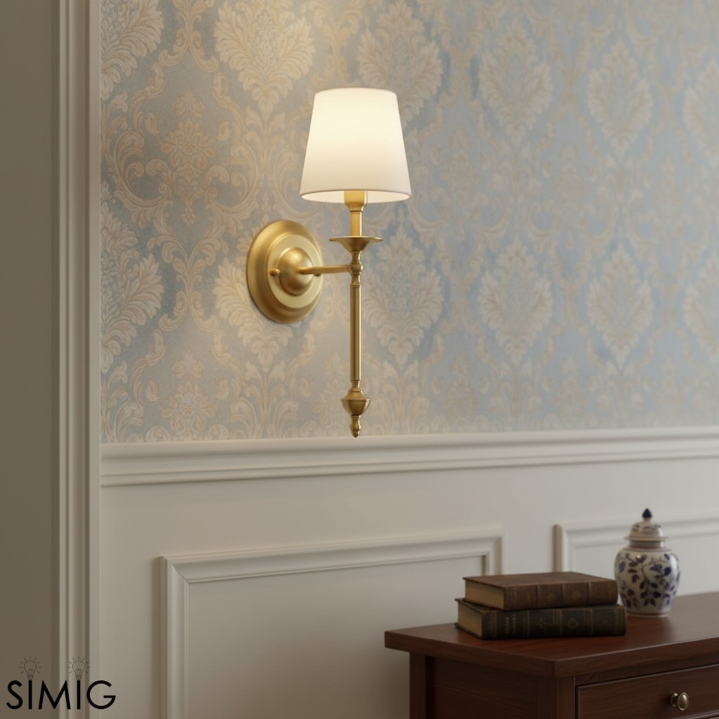 Arcuma Wall Lamp - Modern Copper and Fabric for Living Room T492