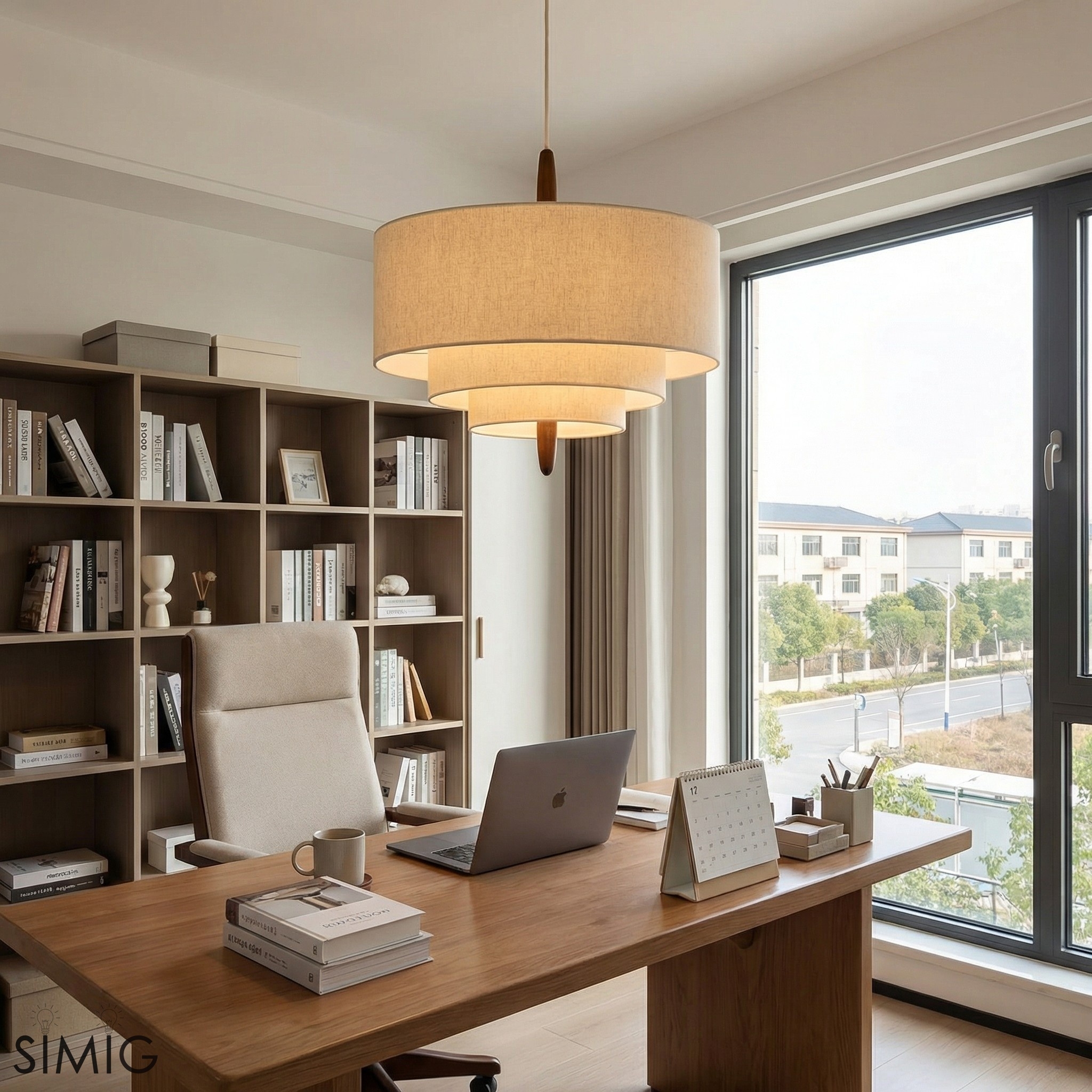 Lustrous Fabric Pendant - Nordic Retro Ceiling Light for Living Room M46