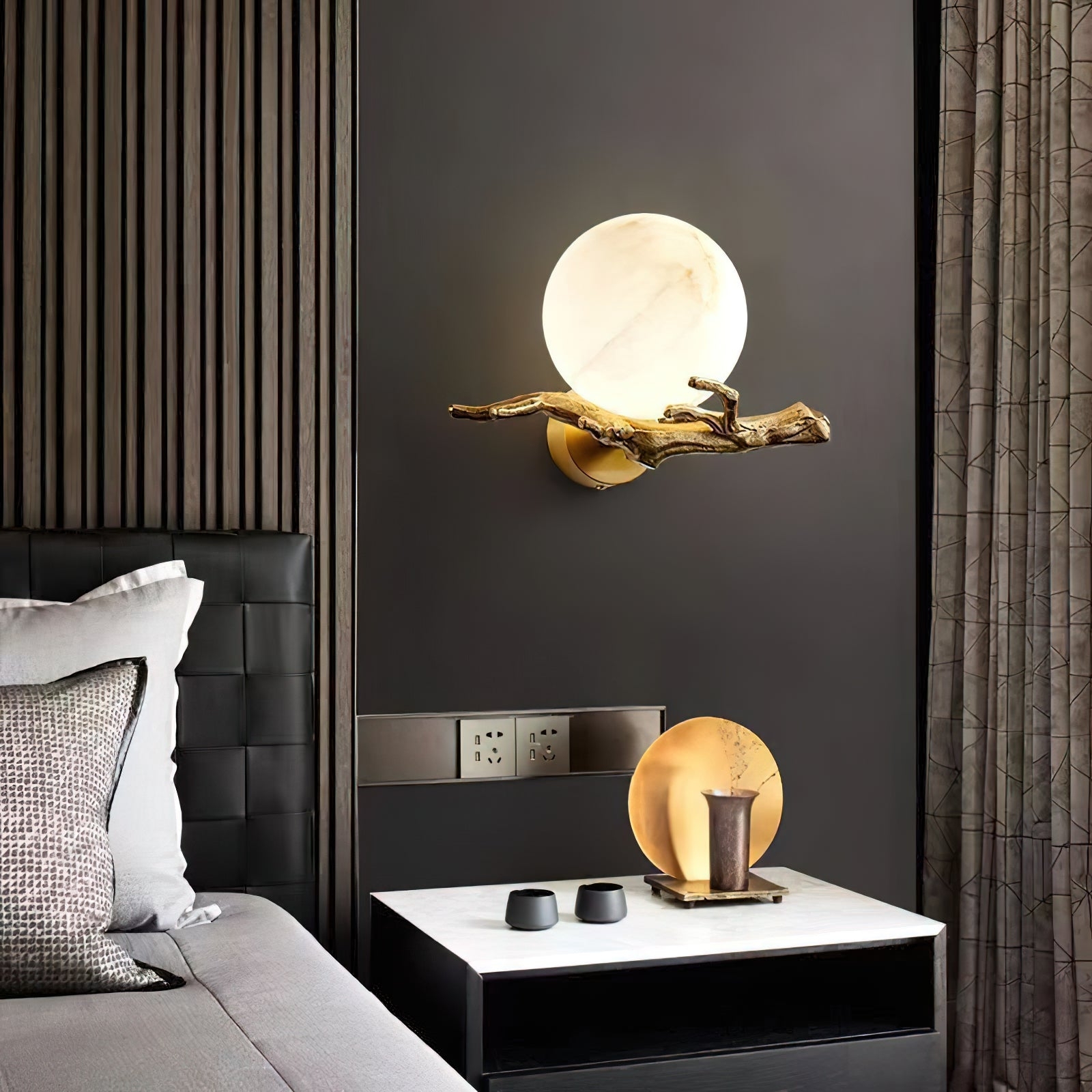 Retro Twigs Alabaster Wall Lamp T1659