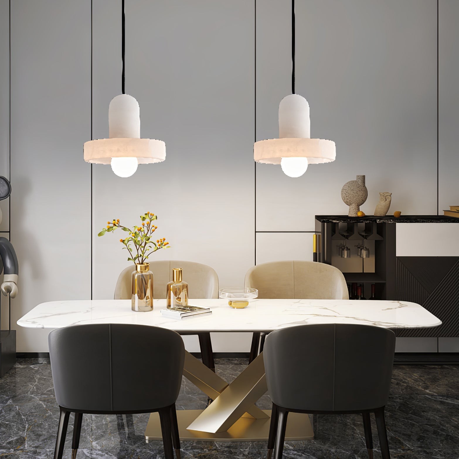 Elegant Creative White Alabaster Pendant Light G10