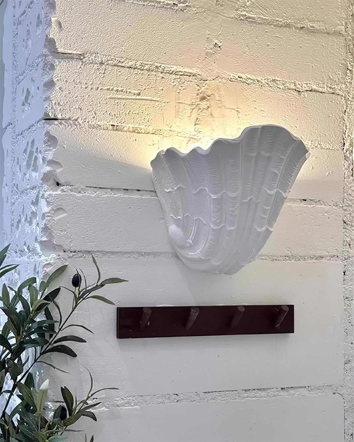 Shell Plaster Wall Lamp P067
