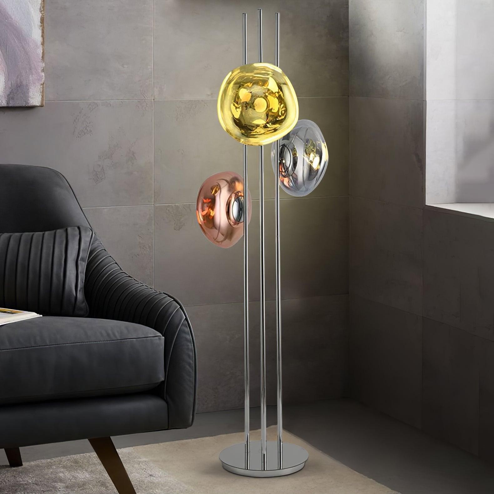 Tricolor Art Textured Glass Floor Lamp M313