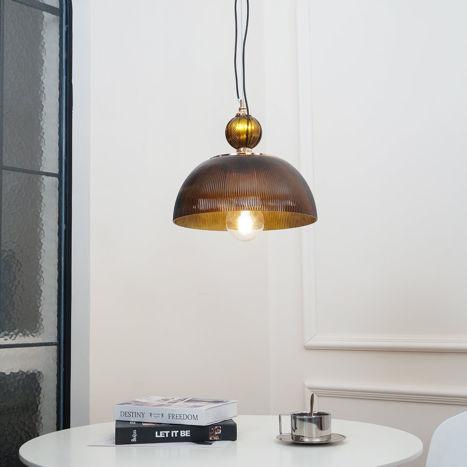 Modern Vintage Gradient Green Glass Shade Single Head Pendant Lamp M361