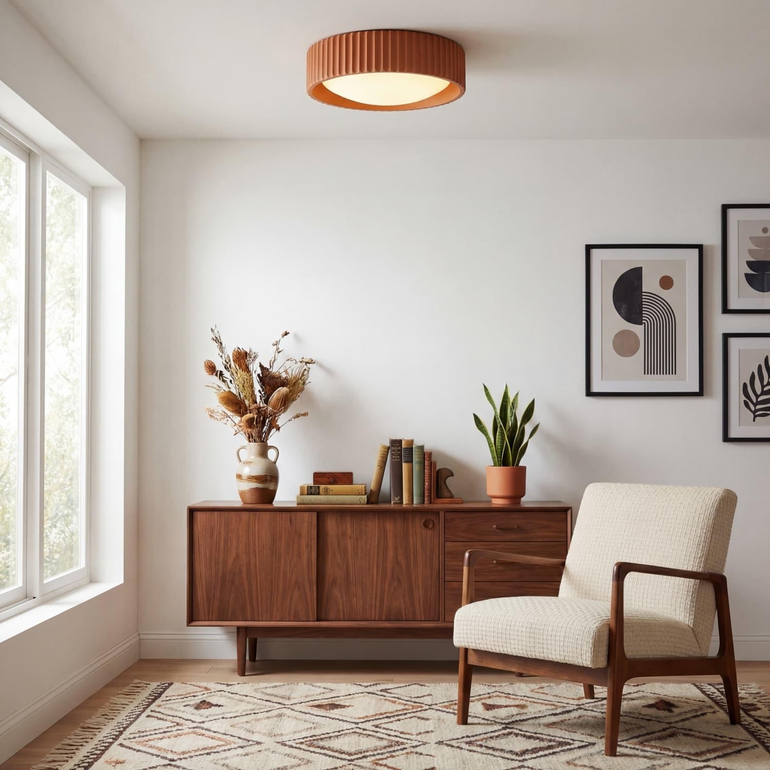 Acrion Round Acrylic LED Ceiling Light - Minimal Flush Mount Living T1179