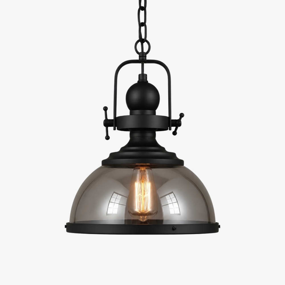 Ivoran Industrial Metal Smoky Glass Pendant Lamp - Suitable for Kitchen Island T2245