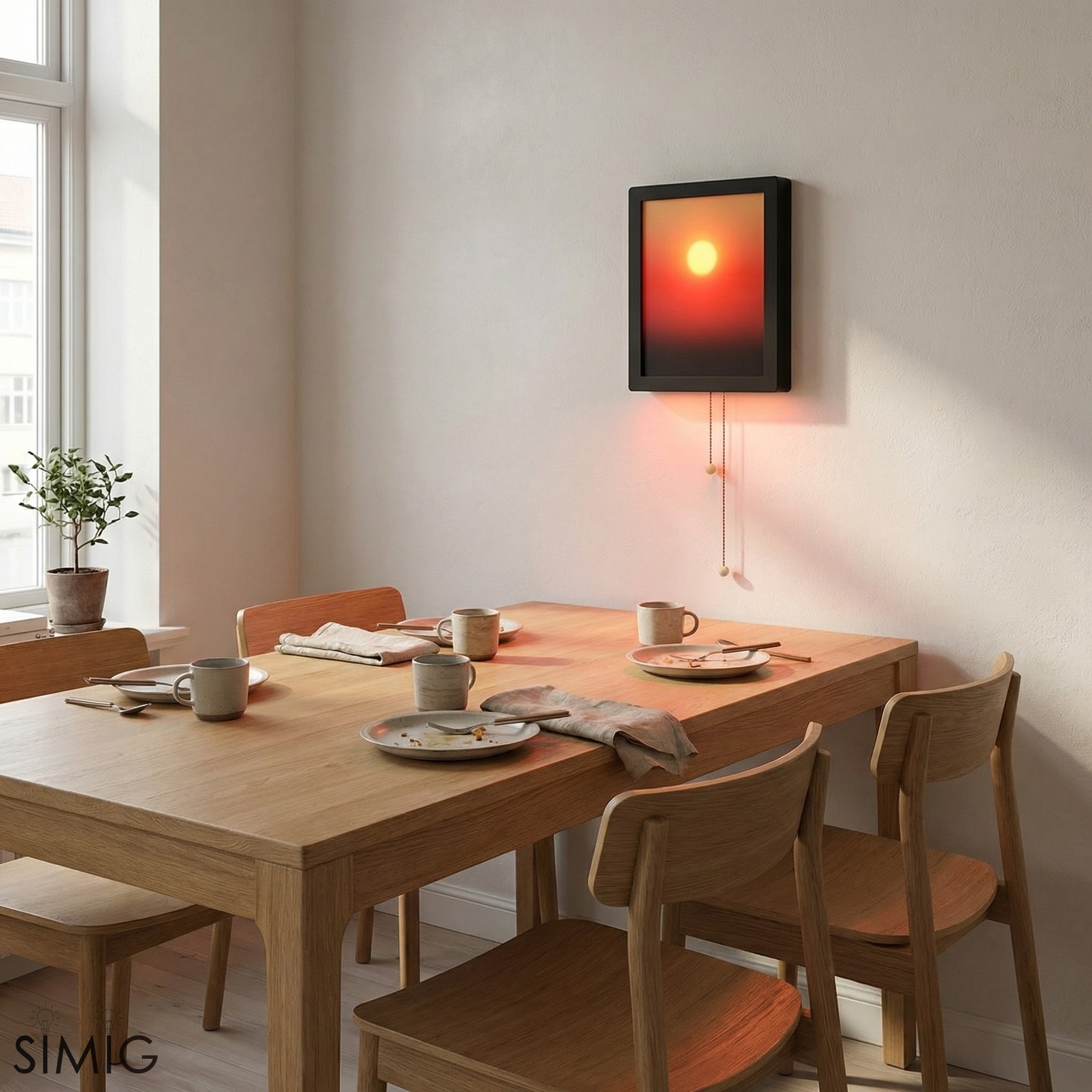 Afterglow Sunset Pull Cord Wall Lamp - Ambient Light for Bedroom Decor S253