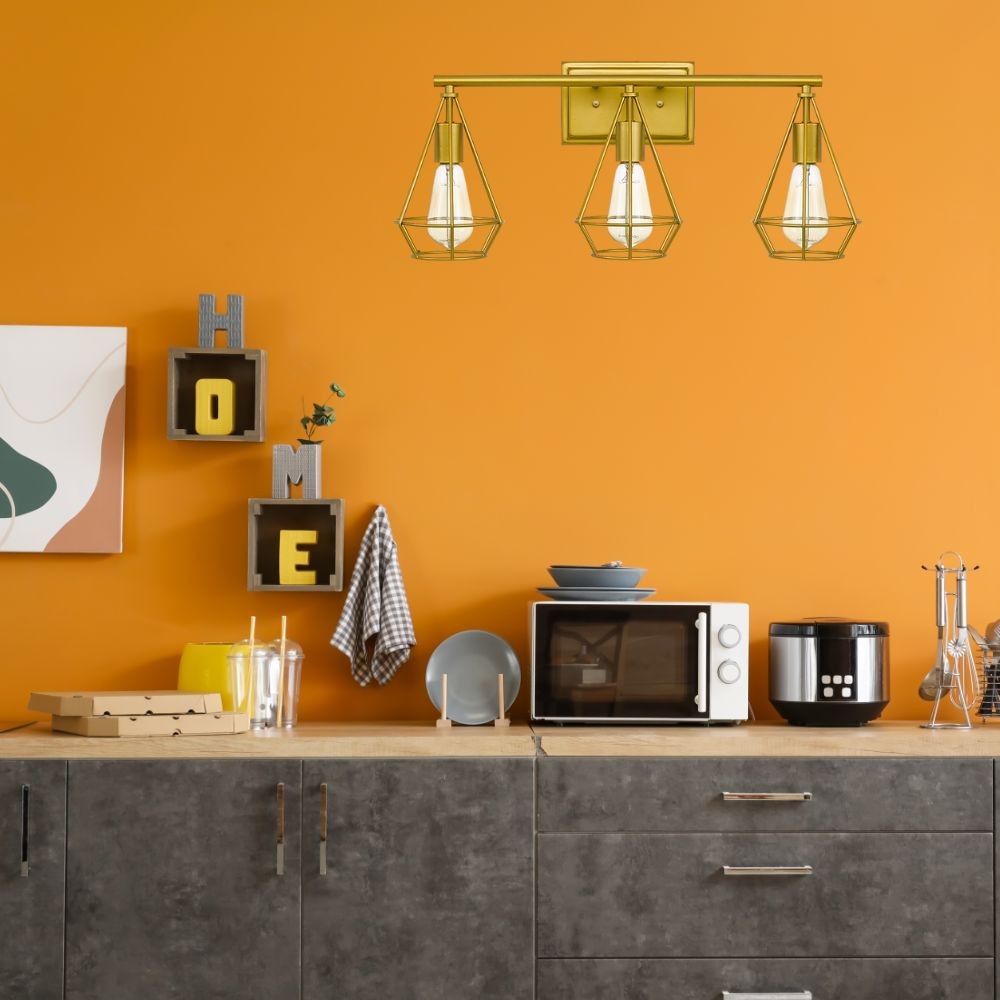 Vintage Industrial Design Gold Wall Light S144