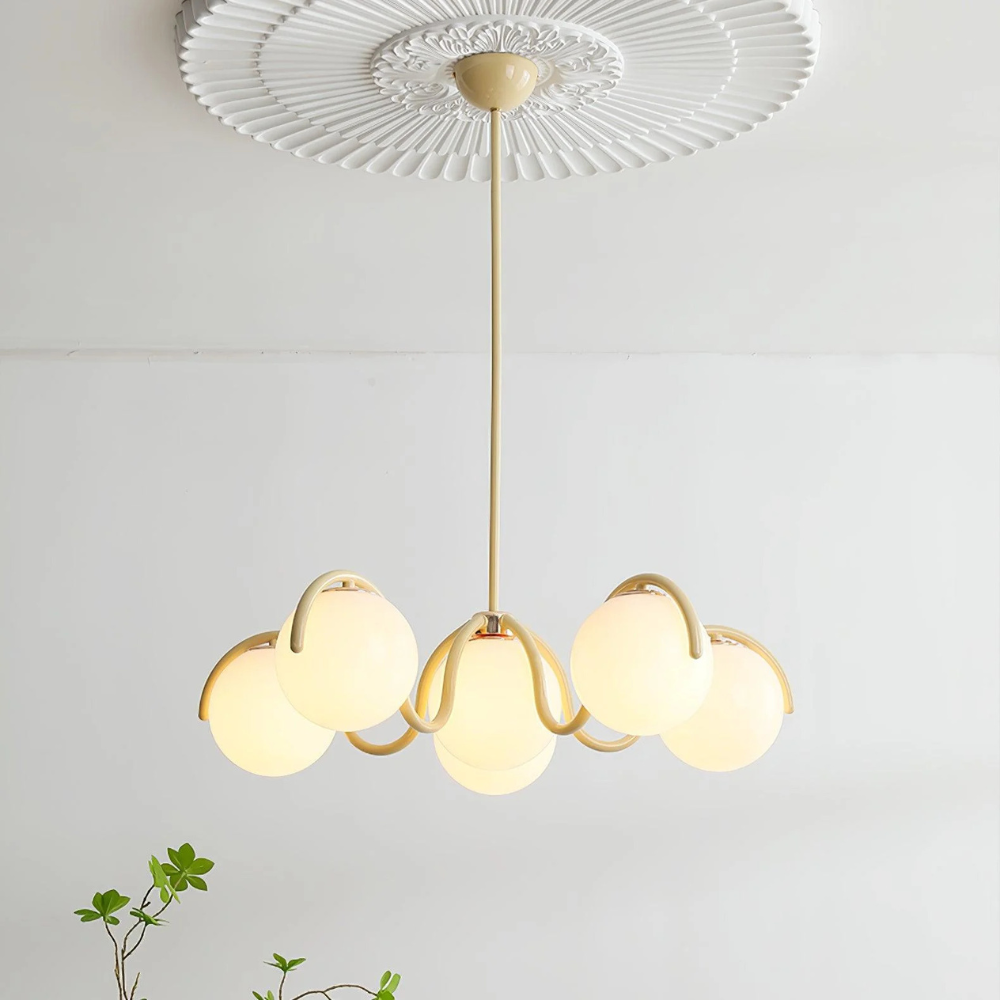 Sculptural Linear Chandelier with Elegant Flowing Silhouette S223