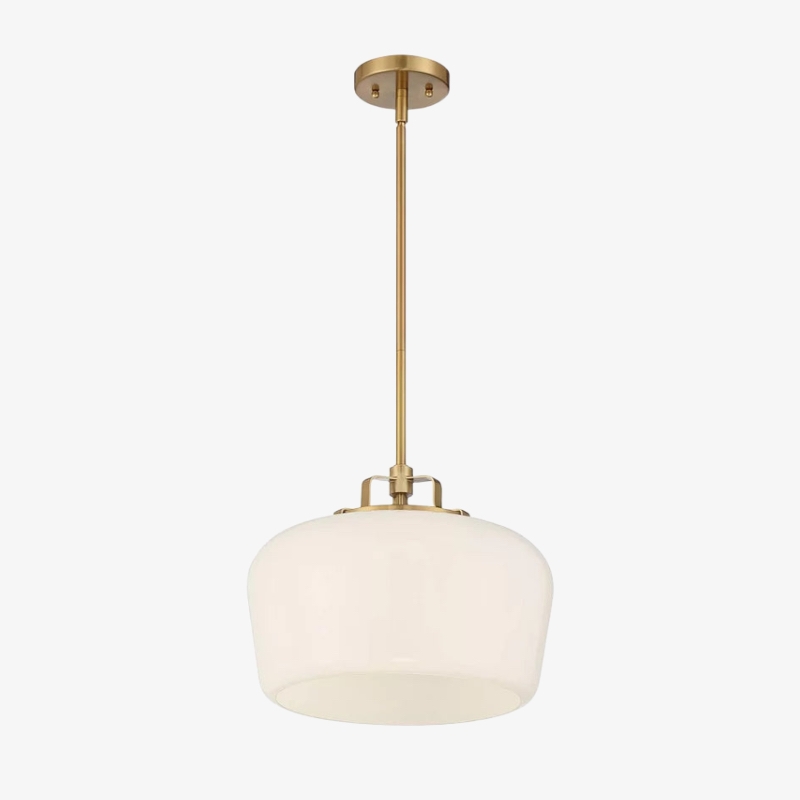 Lirra Opal Glass Pendant Light - Modern Adjustable Metal Drop for Kitchen and Dining T774