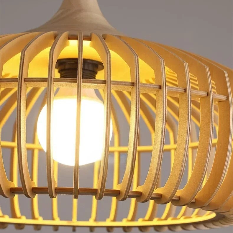 The Halo of Zen Japandi Wood Pendant Light T2061