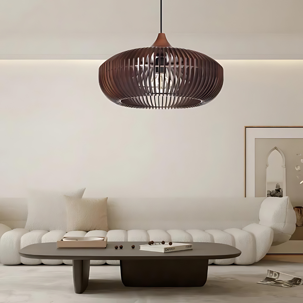 The Halo of Zen Japandi Wood Pendant Light T2061