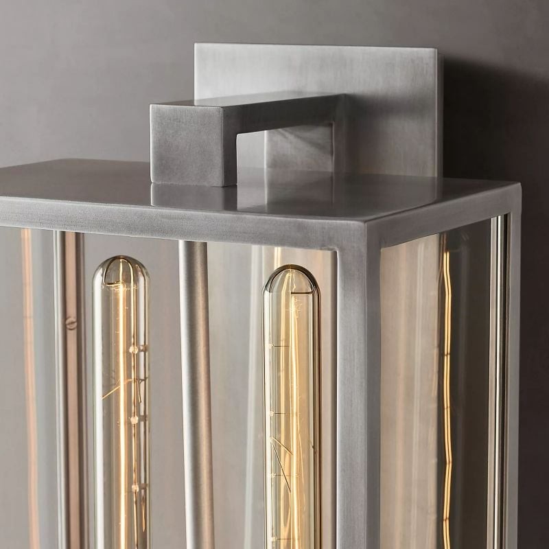 Classic Beckman Vintage Wall Sconce - Steel & Glass Linear Design T463
