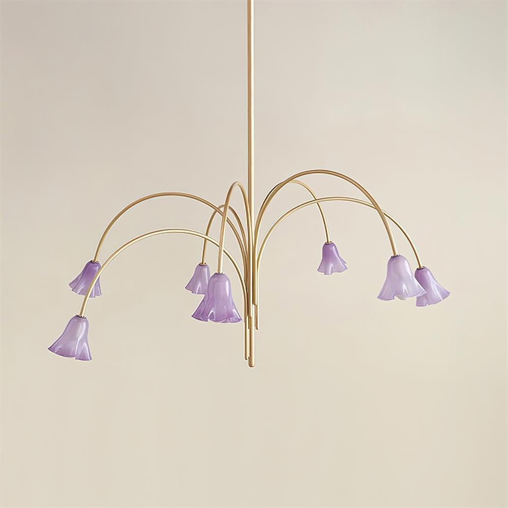 Bellina Lily Glass Flower Chandelier - Romantic Lighting for Interior T280
