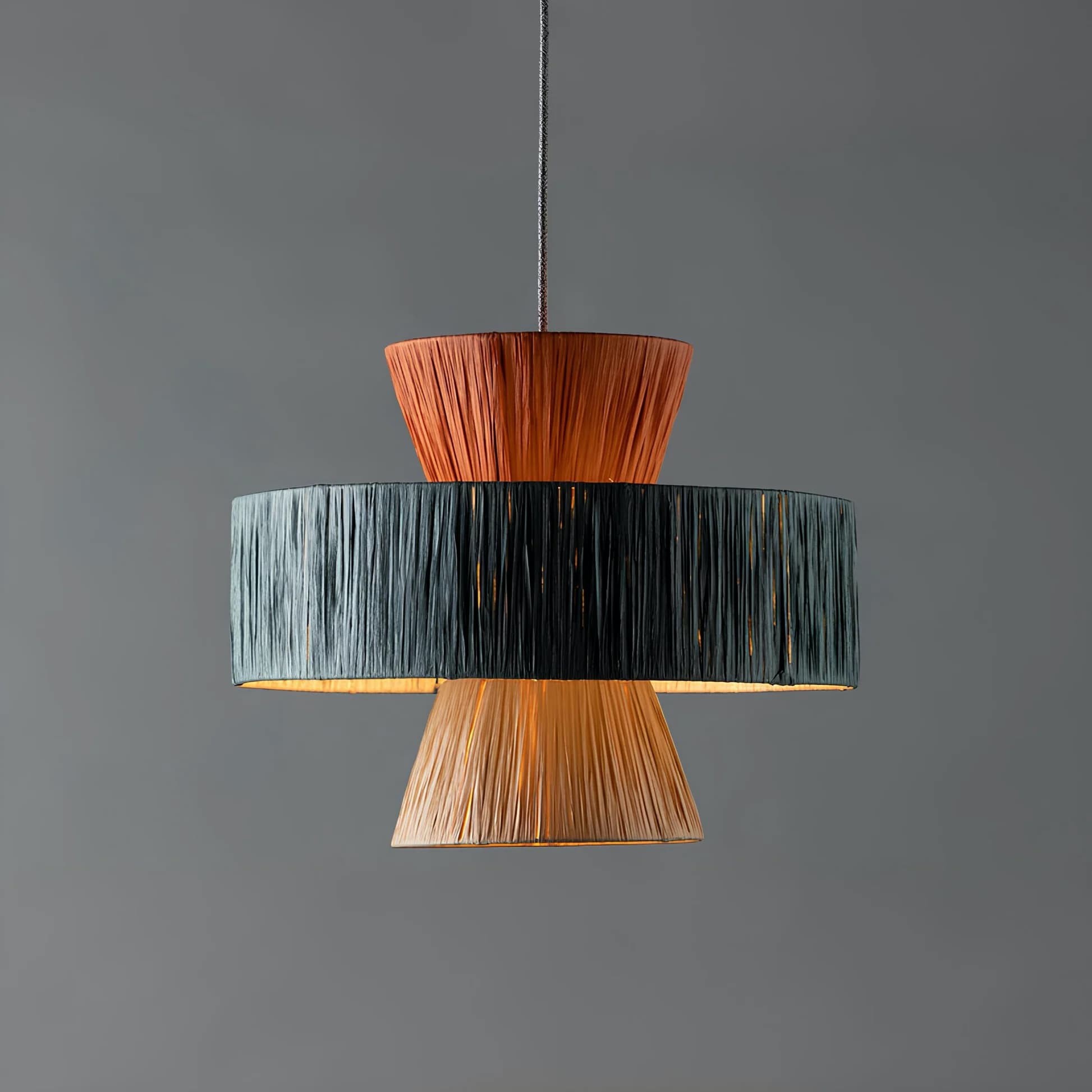 Handwoven Raffia Pendant Light – Boho Chic Natural Lighting S239