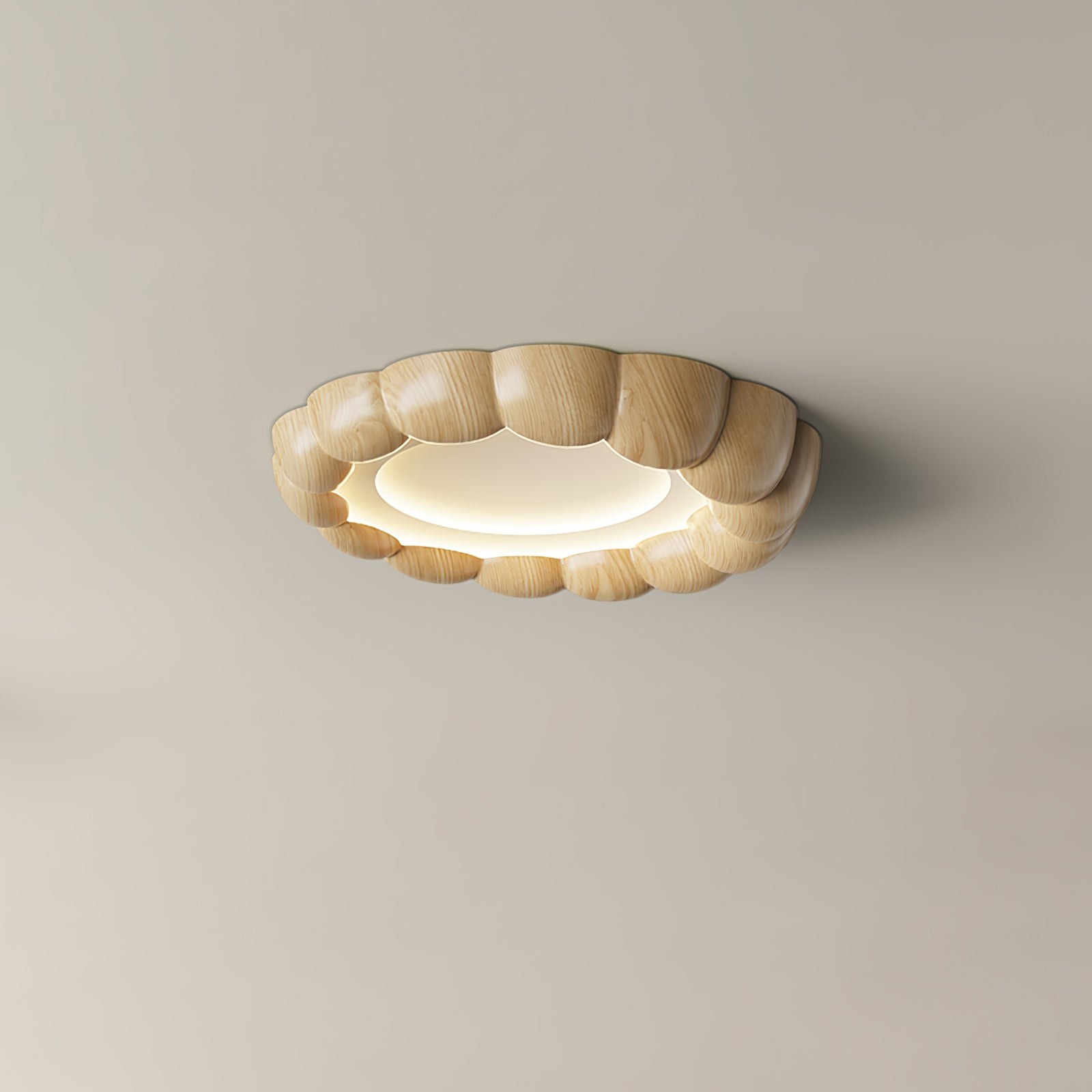 Faux Wood Ripple Ceiling Lamp M456