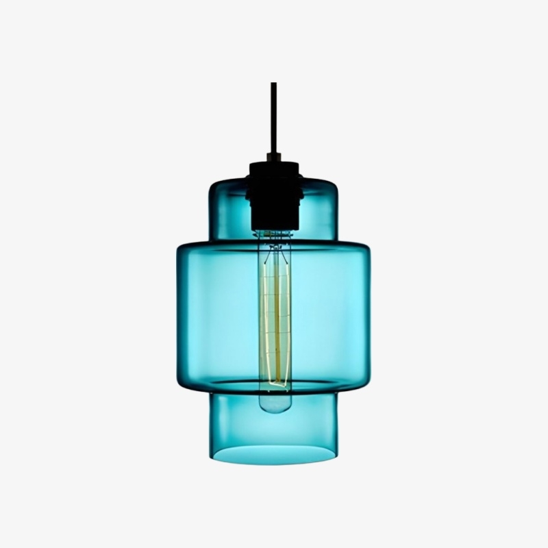 Modern Geometric Glass Pendant Light - Home Decor Multiple Colors Lighting S377