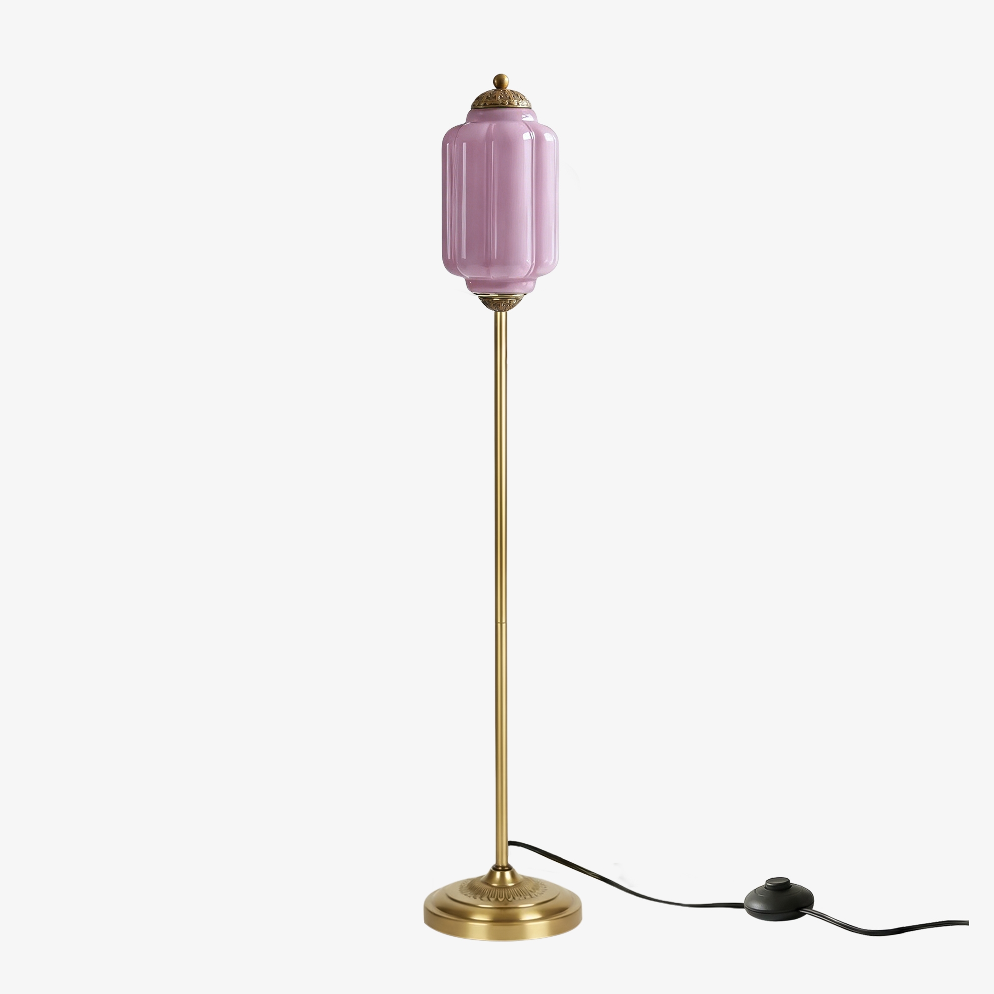Eloise Pumpkin Glass Floor Lamp - Retro Lighting for Living Room T1169