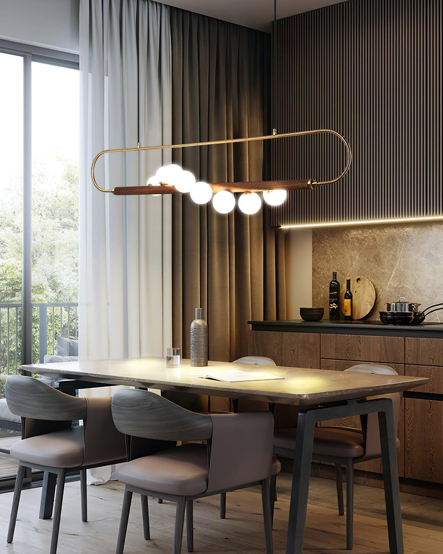 Modern Walnut Simple Chandelier M32