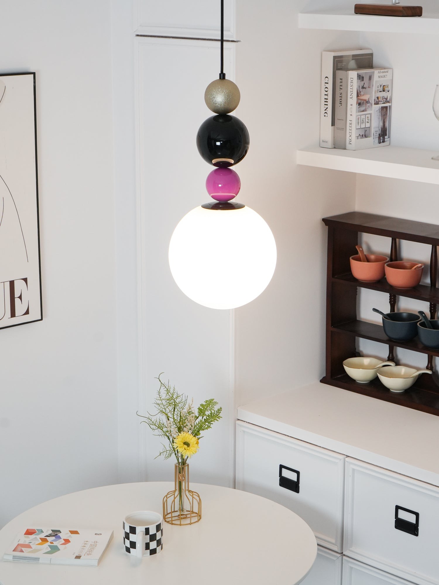 Round Balls Stacking Pink Pendant Lamp M418