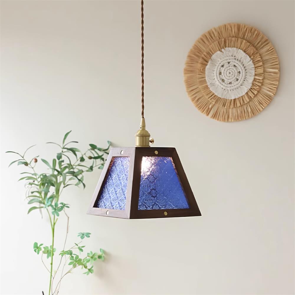 Retro Pattern Glass Pendant Lamp M295