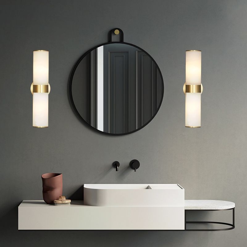 Modern Double Head Metal Brass Stone Vanity Wall Lamp M67