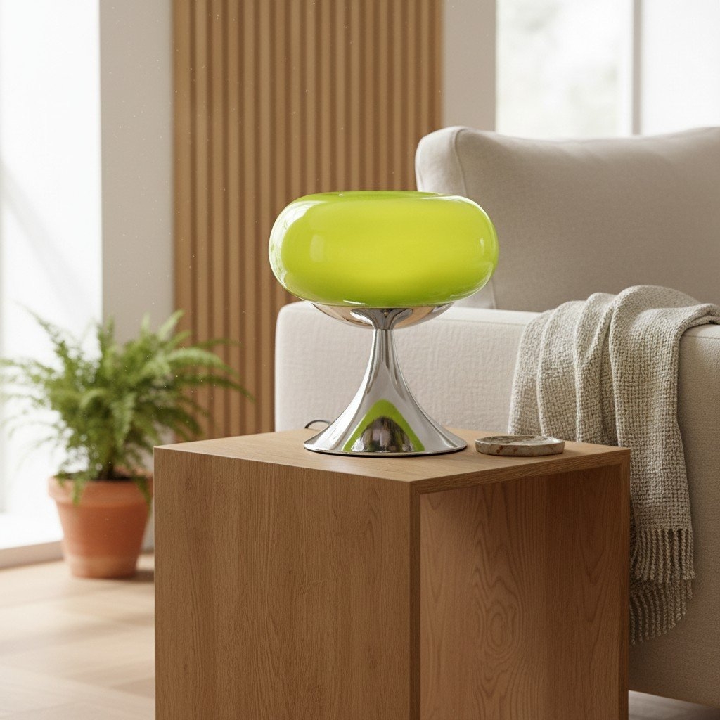Lollora Decorative Table Lamp - Sculptural Glass Accent Light for Bedroom or Living Room T534