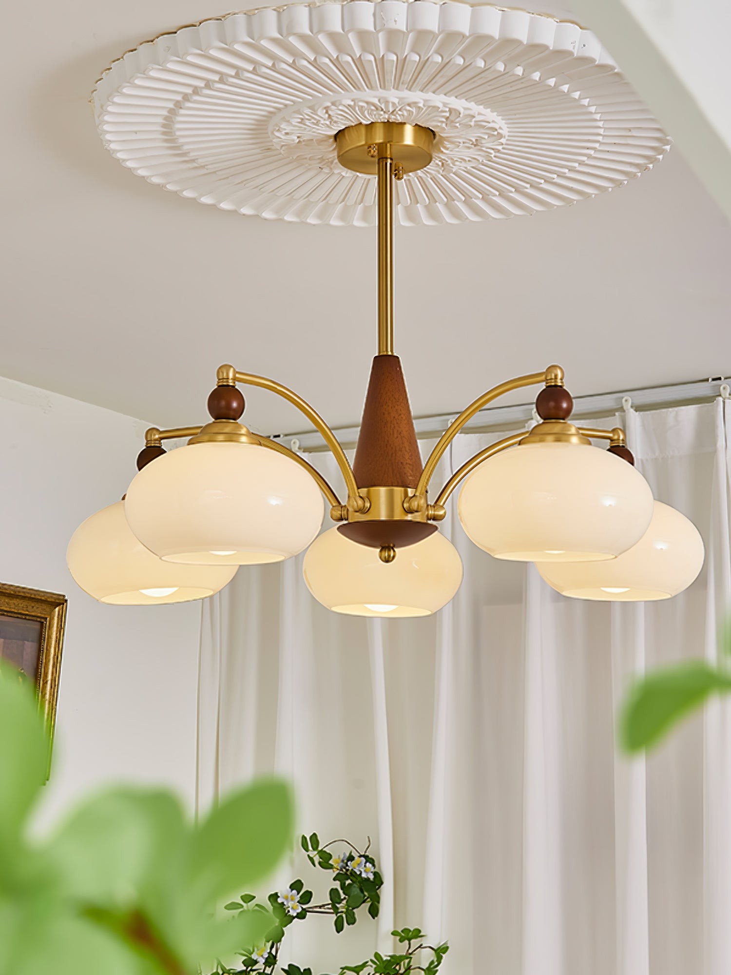 Vintage Multihead Persimmon Chandelier M325