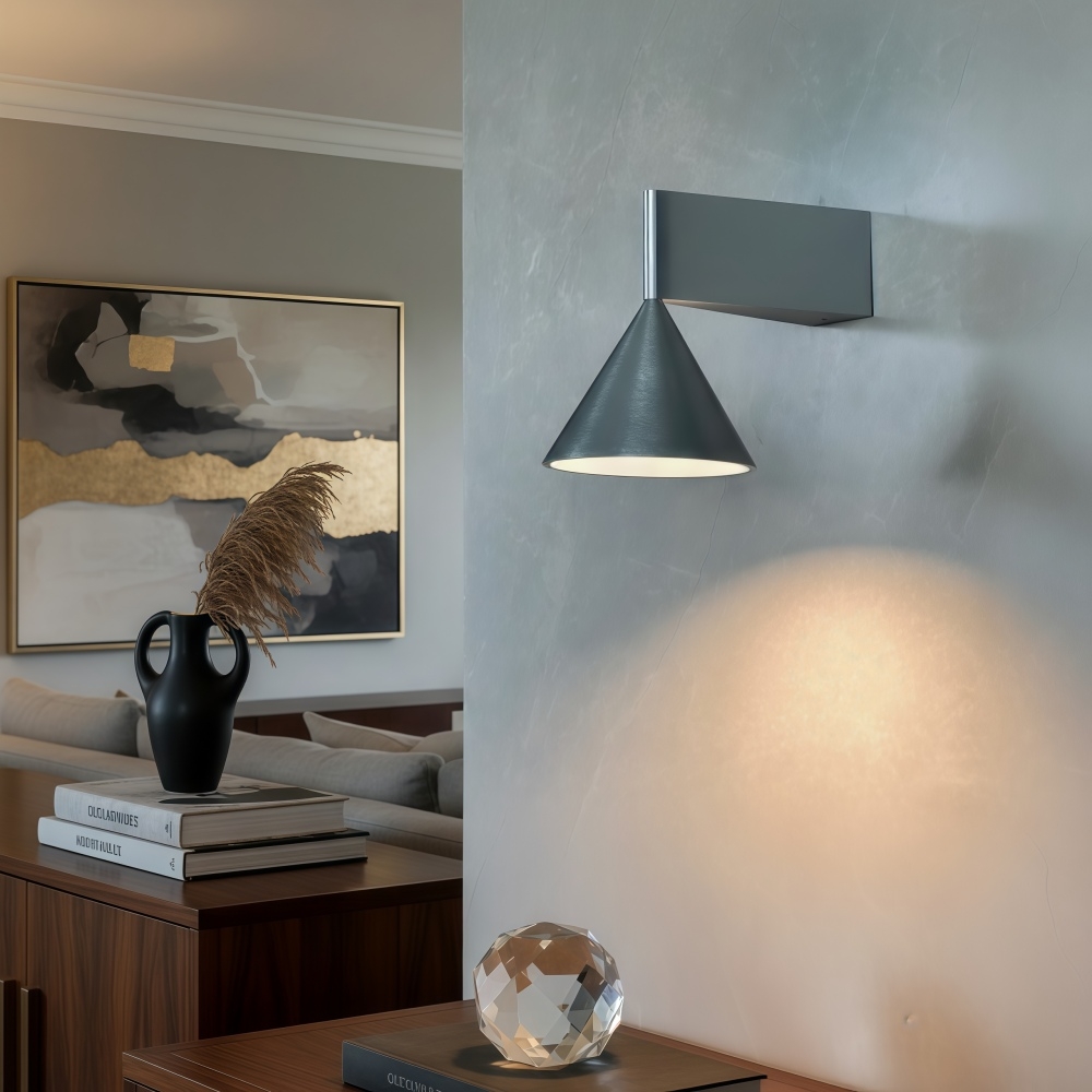 Metorq Sculptural Cone Wall Lamp - Minimal Wall Sconce for Entryway T1197
