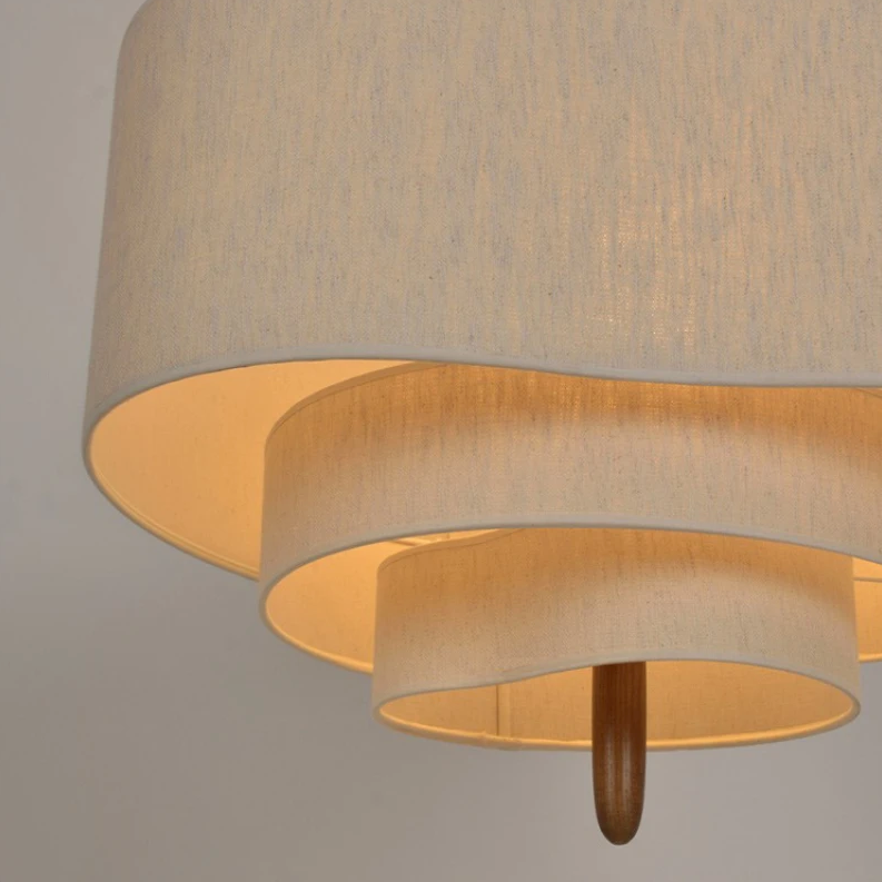 Lustrous Fabric Pendant - Nordic Retro Ceiling Light for Living Room M46