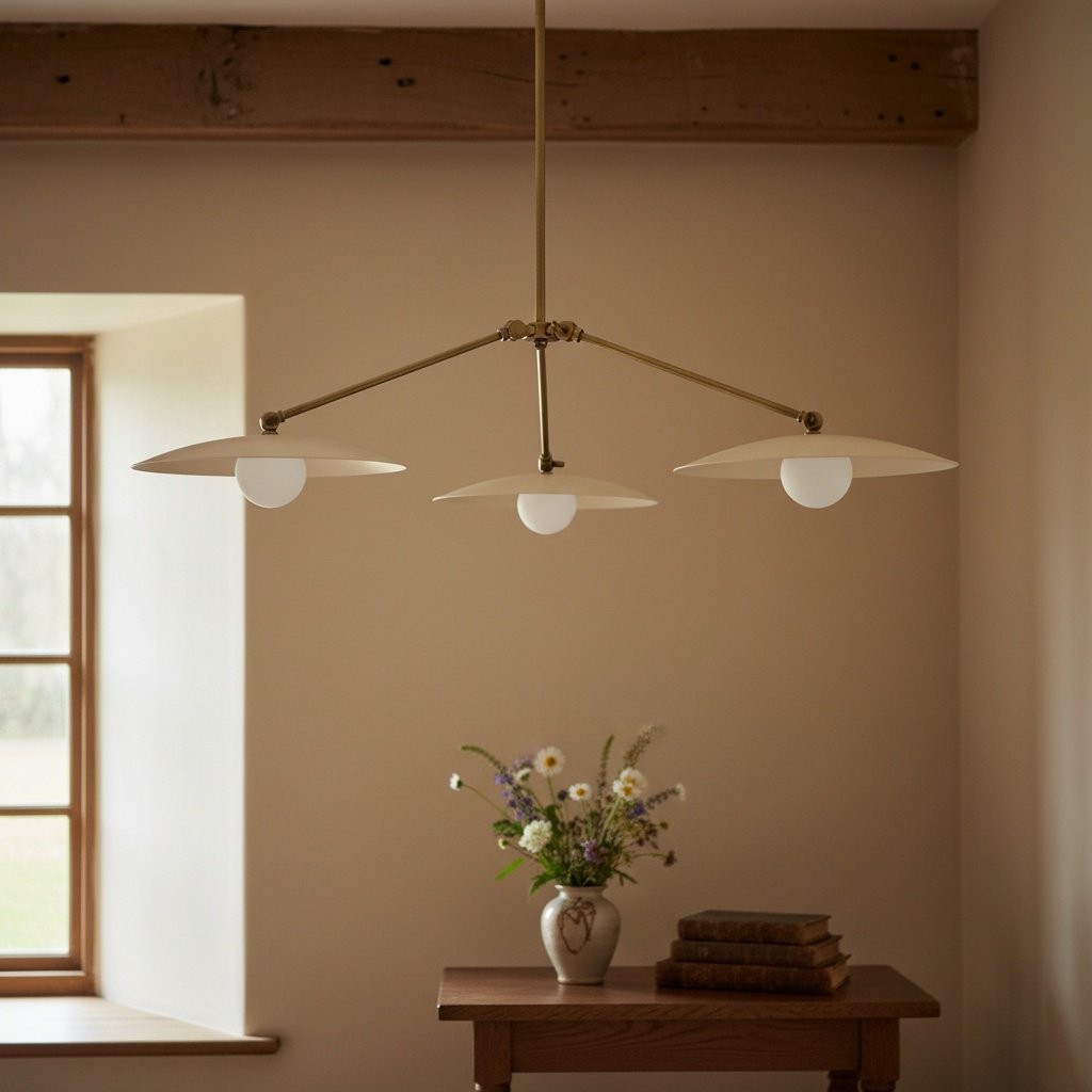 Curva Metal Antique Brass Chandelier - Modern Industrial Lighting Pendant T401