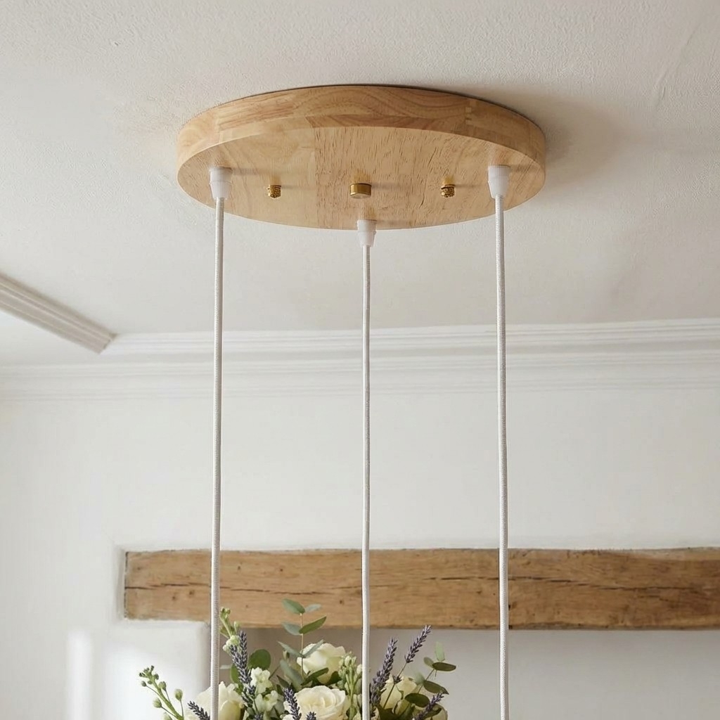 Petal Pendant Light - Modern Acrylic and Wood Dining Room S400