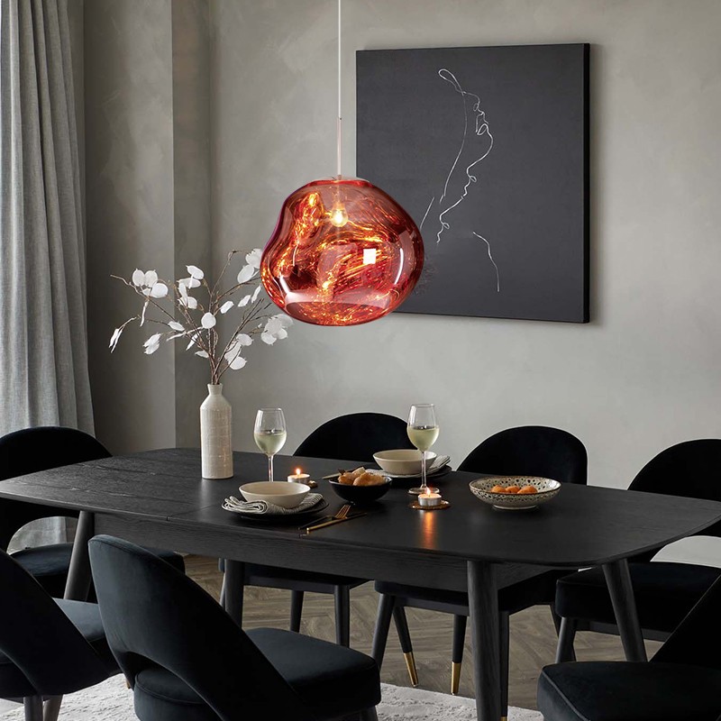 Glass Dynamic Pendant Light - Artistic Metallic Glow Pendant for Dining Area S54