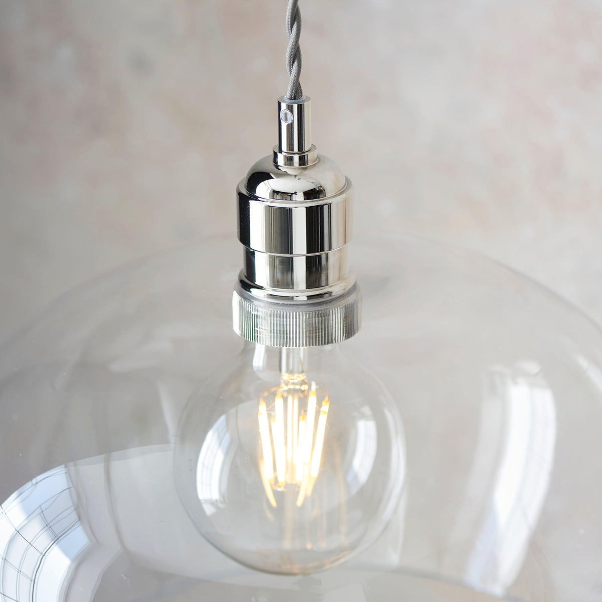 Clarione Height-Adjustable Glass Pendant Light - Classic Art Deco Light T1032