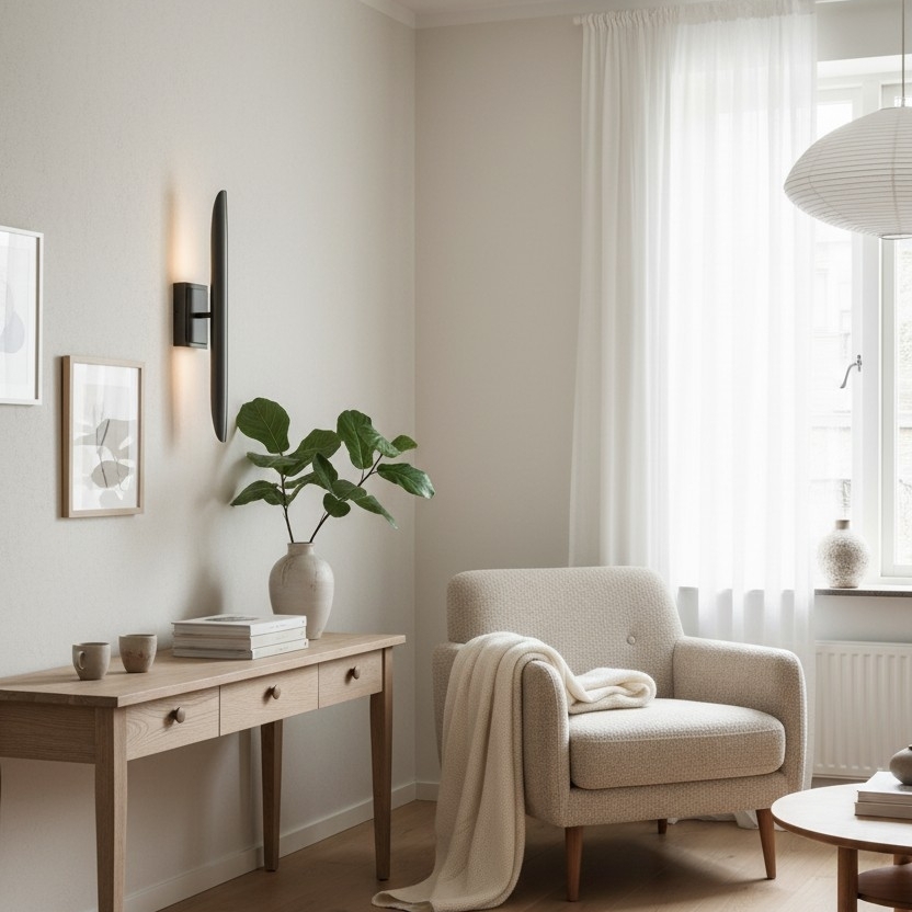 Modo Wall Sconce Minimalist Metal Frame - Contemporary Design for Bedroom, Entryway and Office T726