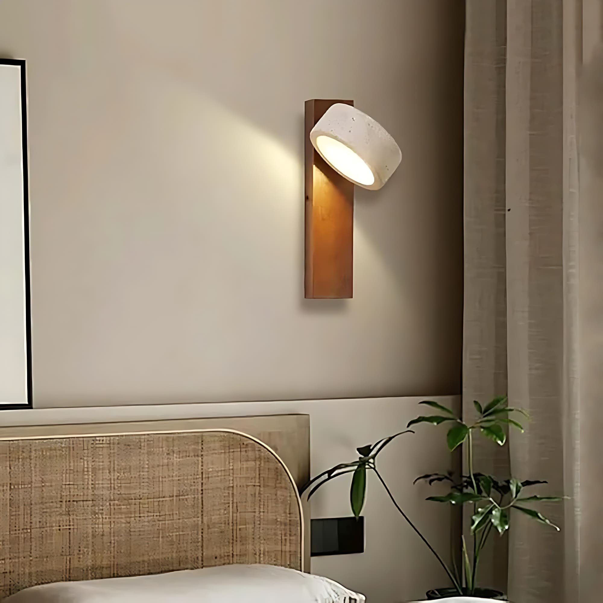 Travertine Cylinder Shade Lamp - Vintage Wall Sconce for Hallway M13