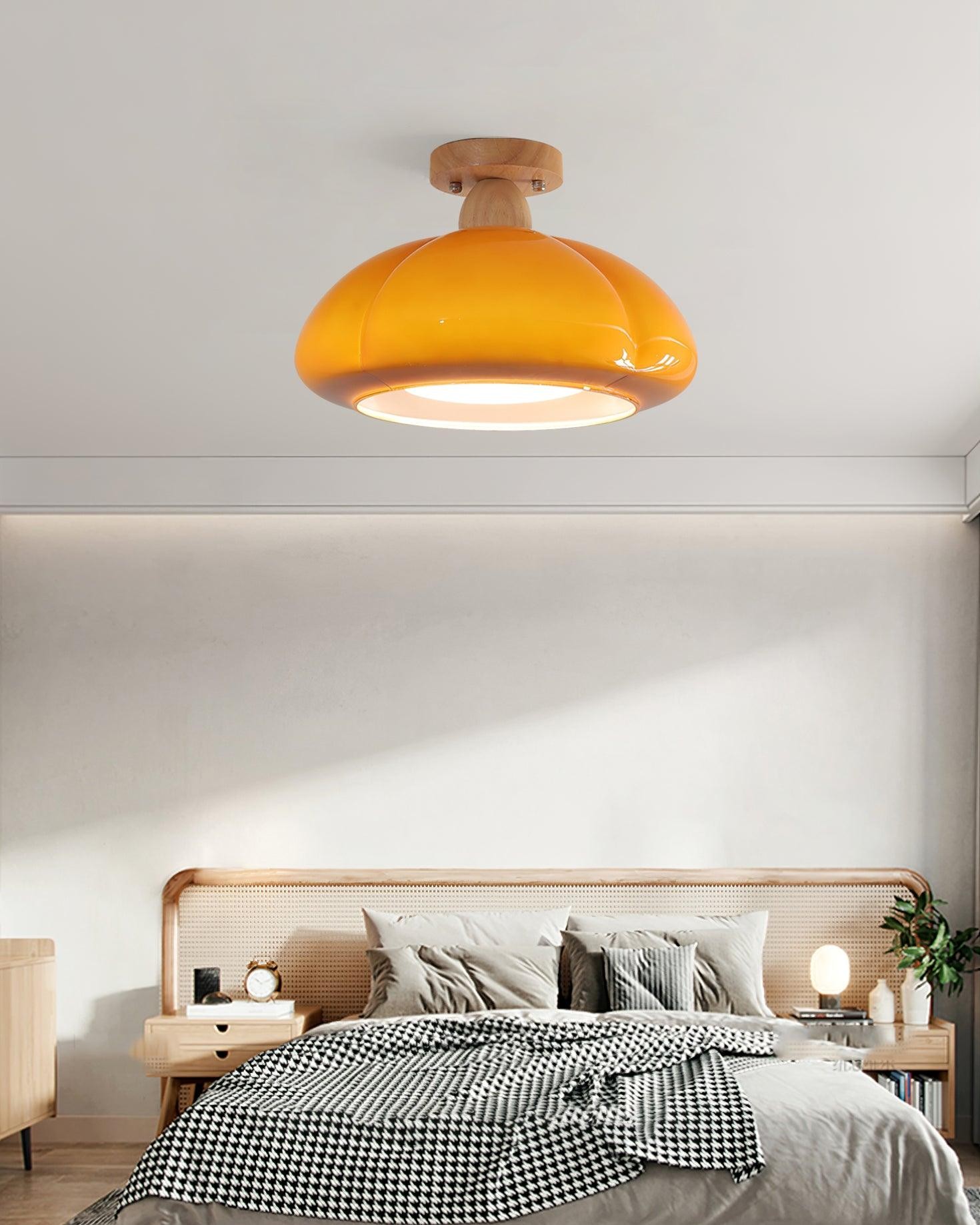 Pumpkin Glass Pendant Light For Kitchen M171