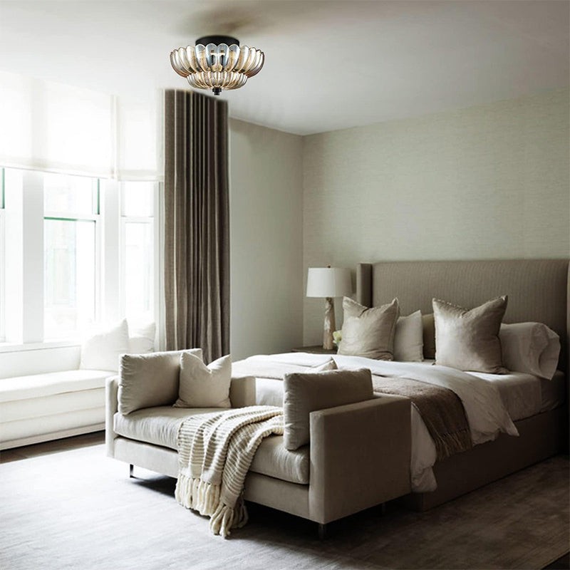 Semi Flush Mount Ceiling Lights Umbrella Shape Glass Lamp G58