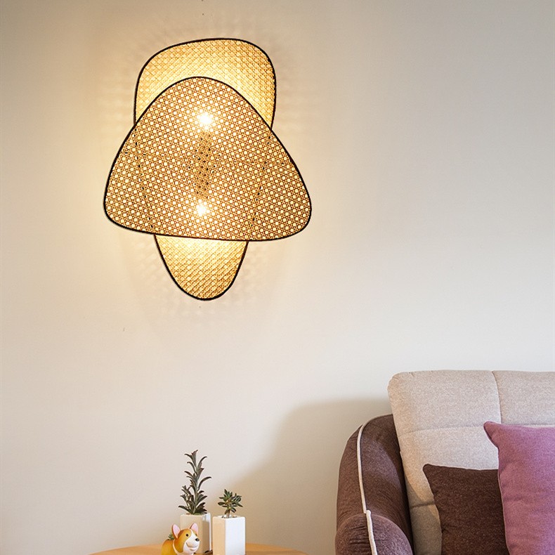 Rustic Wall Light – Rattan Design for Living Room