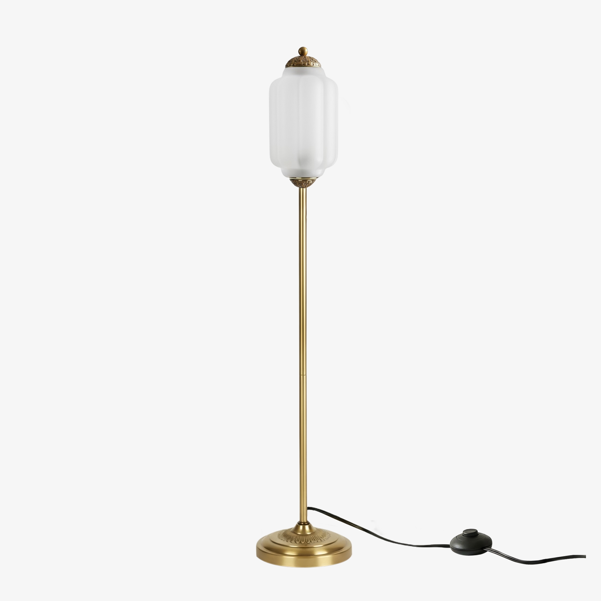 Eloise Pumpkin Glass Floor Lamp - Retro Lighting for Living Room T1169