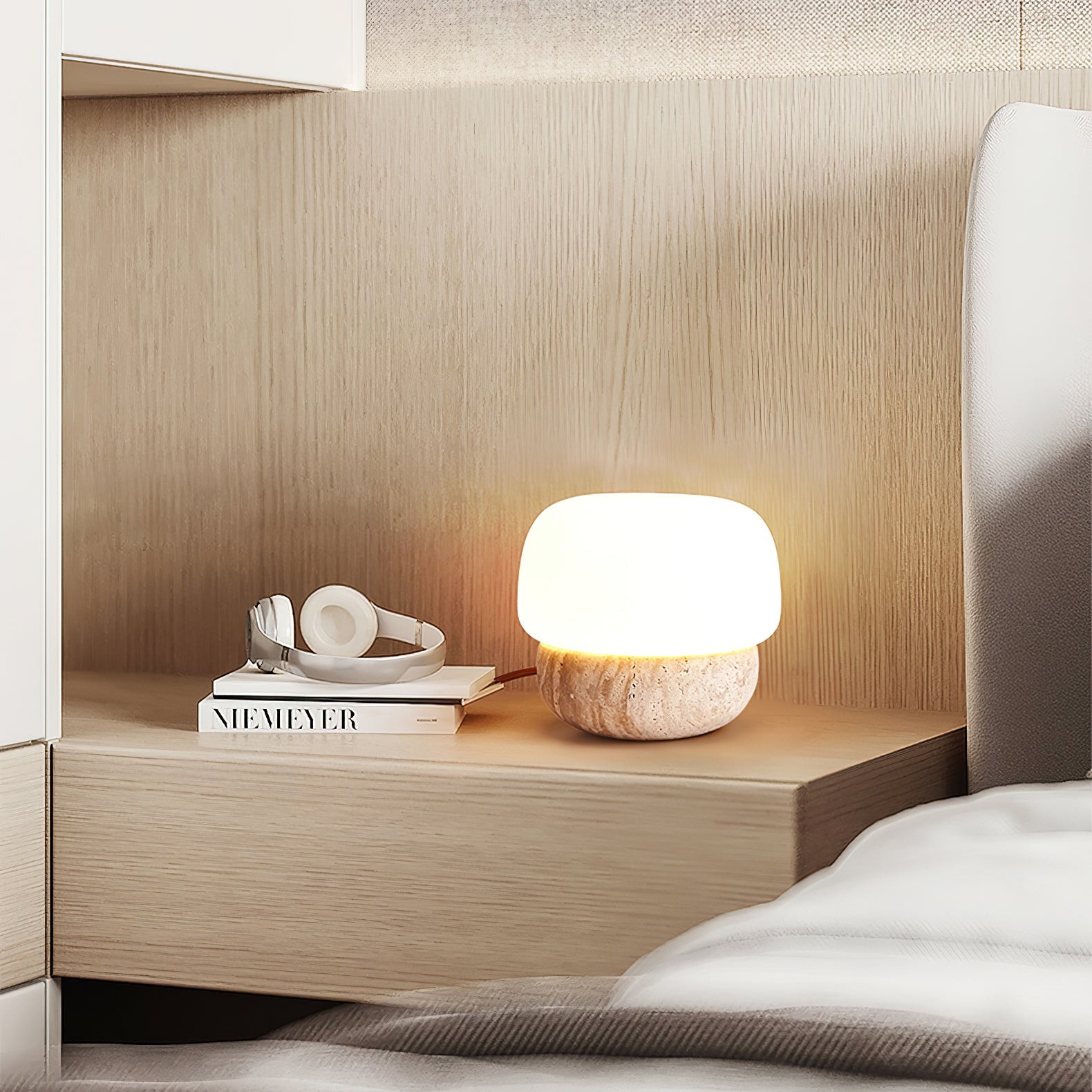 Nordic Style Round Travertine Table Lamp M558