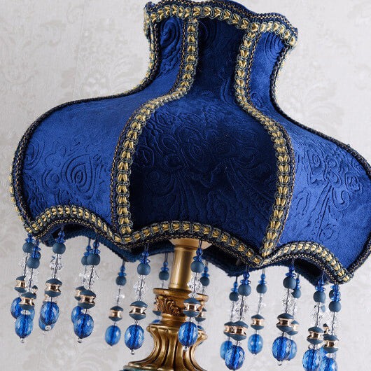 Palace Decoration Design Dark Blue Fabric Table Lamp M498