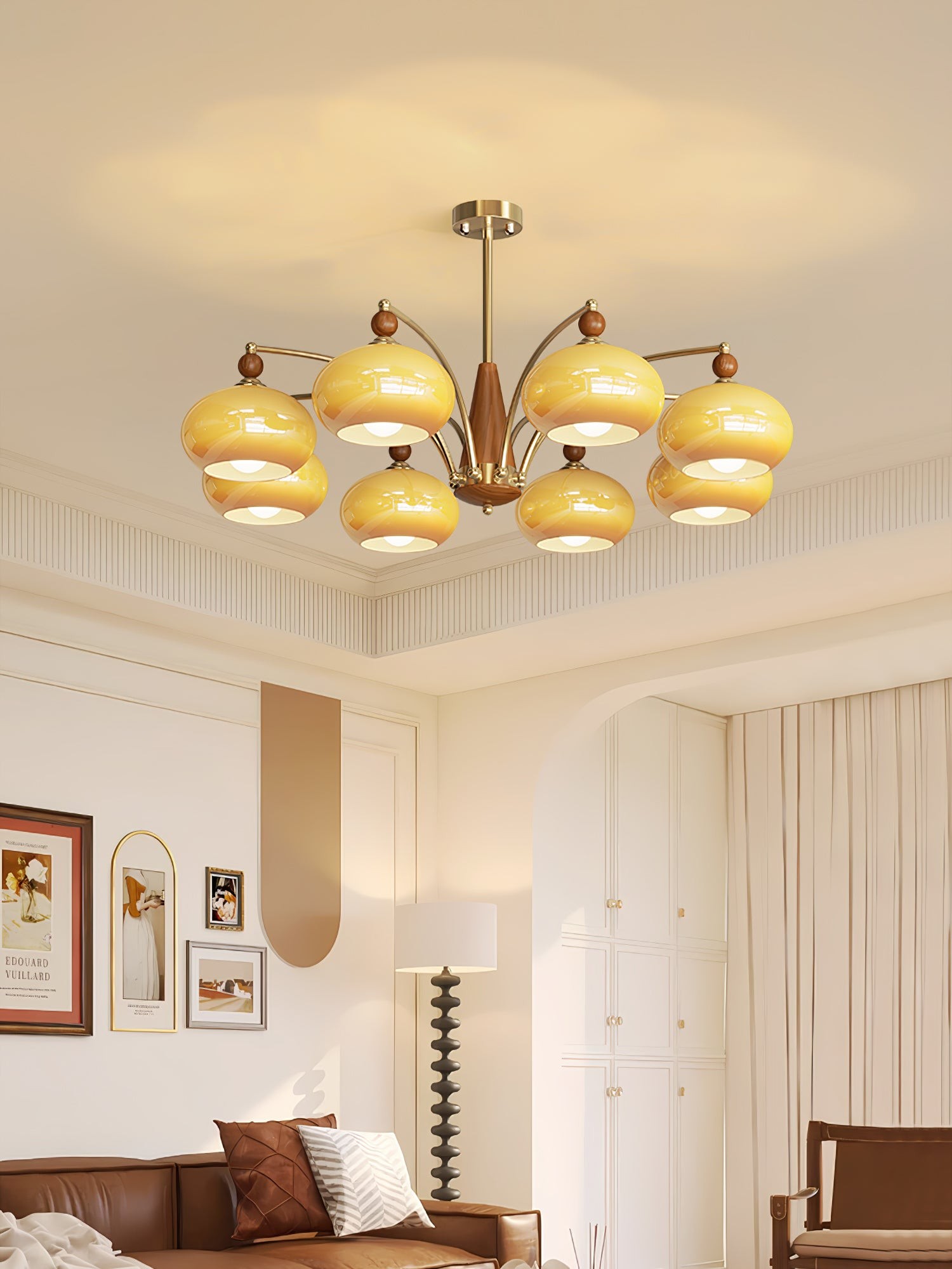 Vintage Multihead Persimmon Chandelier M325
