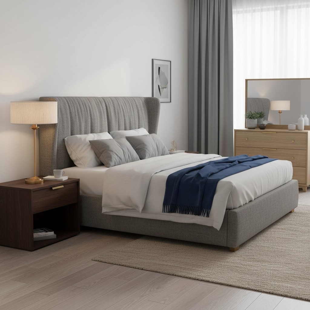 Tela 1‑Light and 3‑Light Table Lamp - Modern Linen & Metal for Bedside or Living Room T847