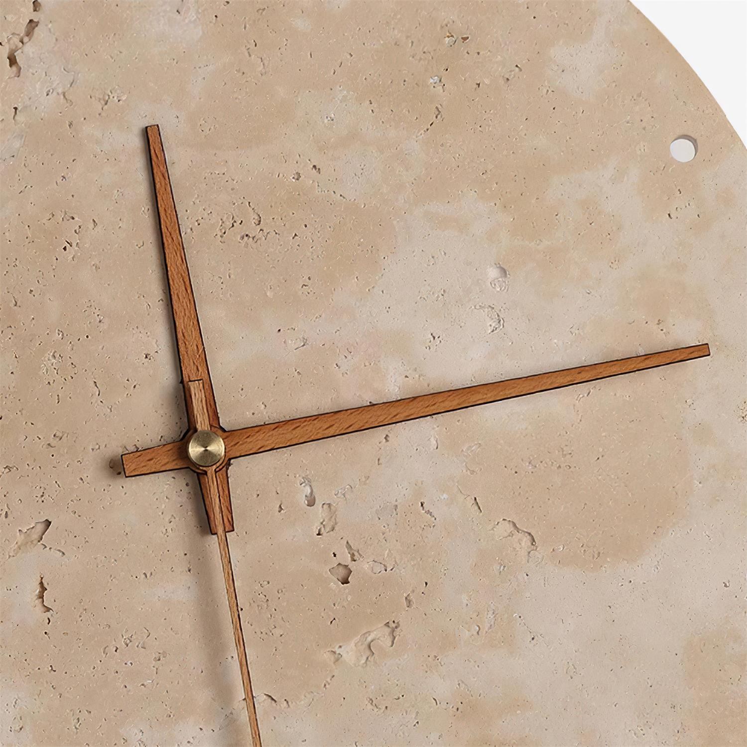 Round Stone Clock Wall Light - Wabi Sabi Lamp for Bedroom P079