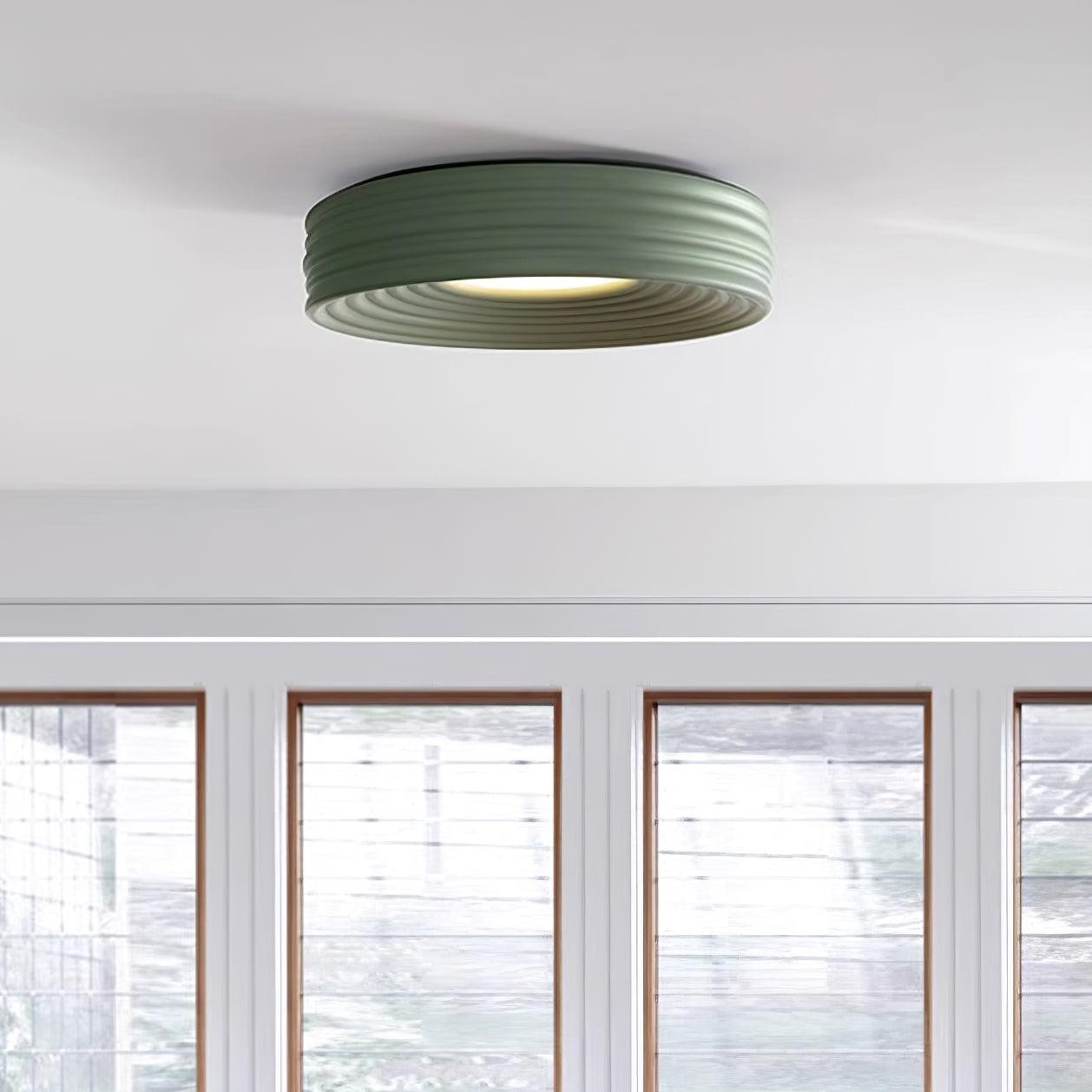 Cream Ribbed Three-color Changing Ceiling Light M290