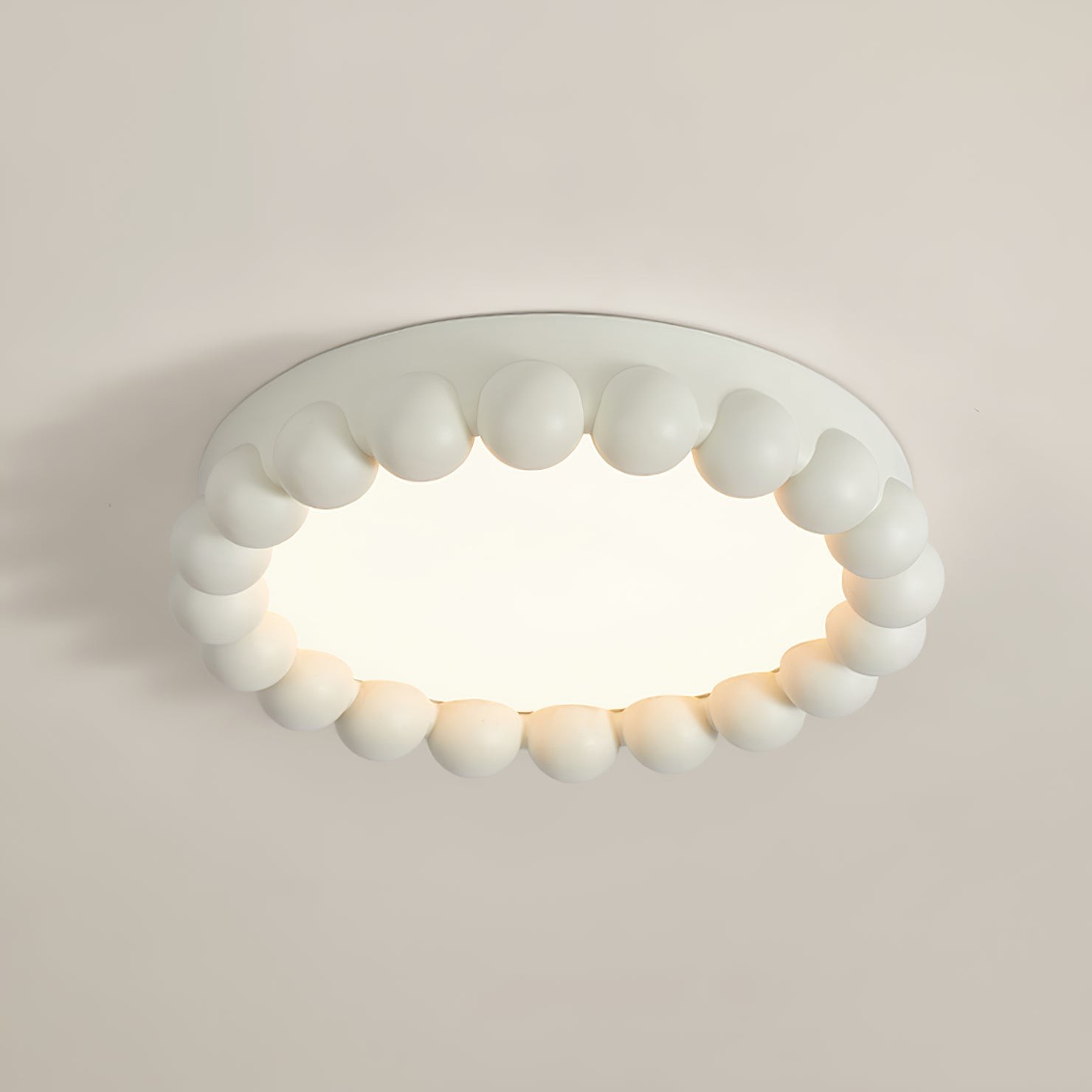 Sleek Flush Resin Ceiling Lamp — Comfortable Ambient Light S218