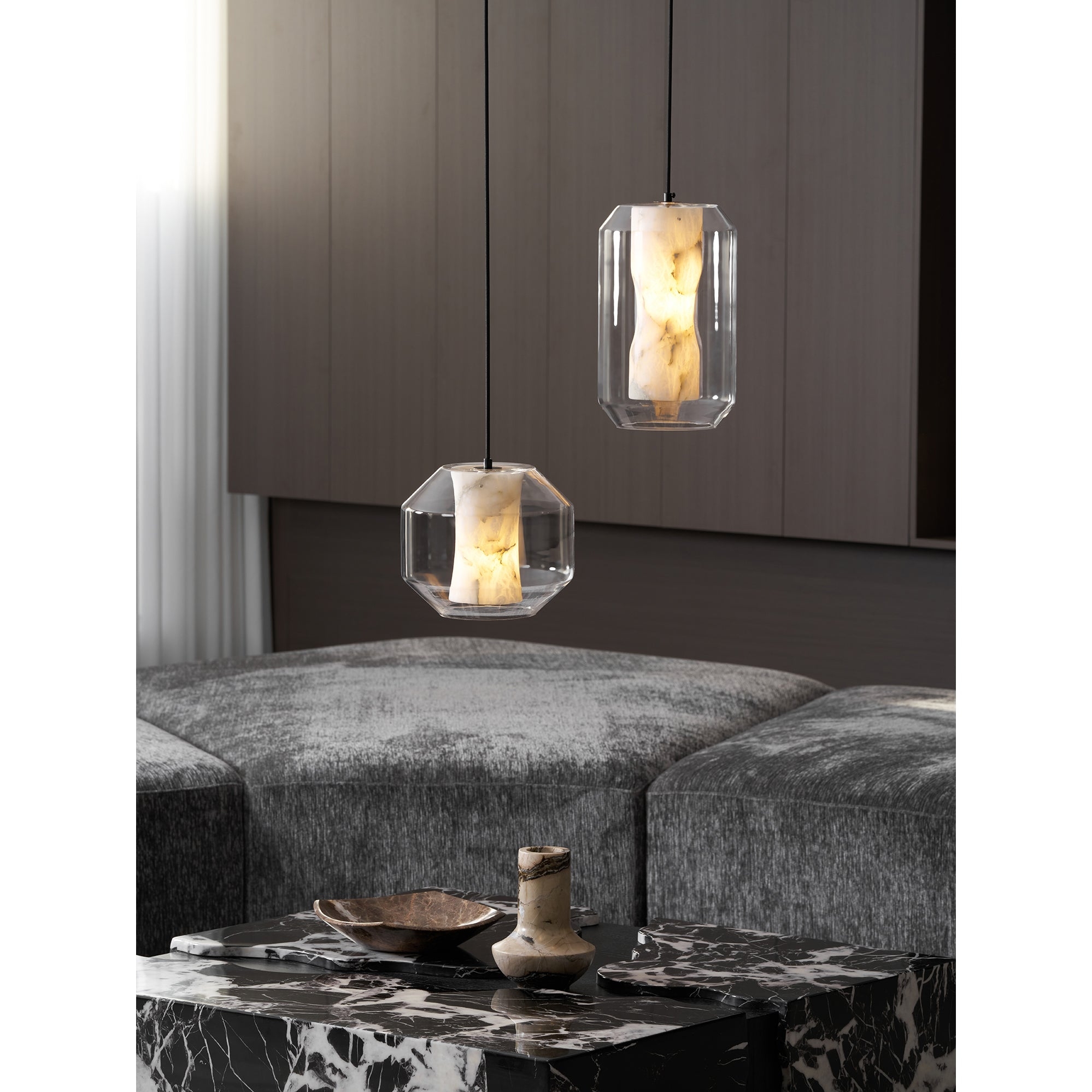 Glass Alabaster Pendant Lamp T1668
