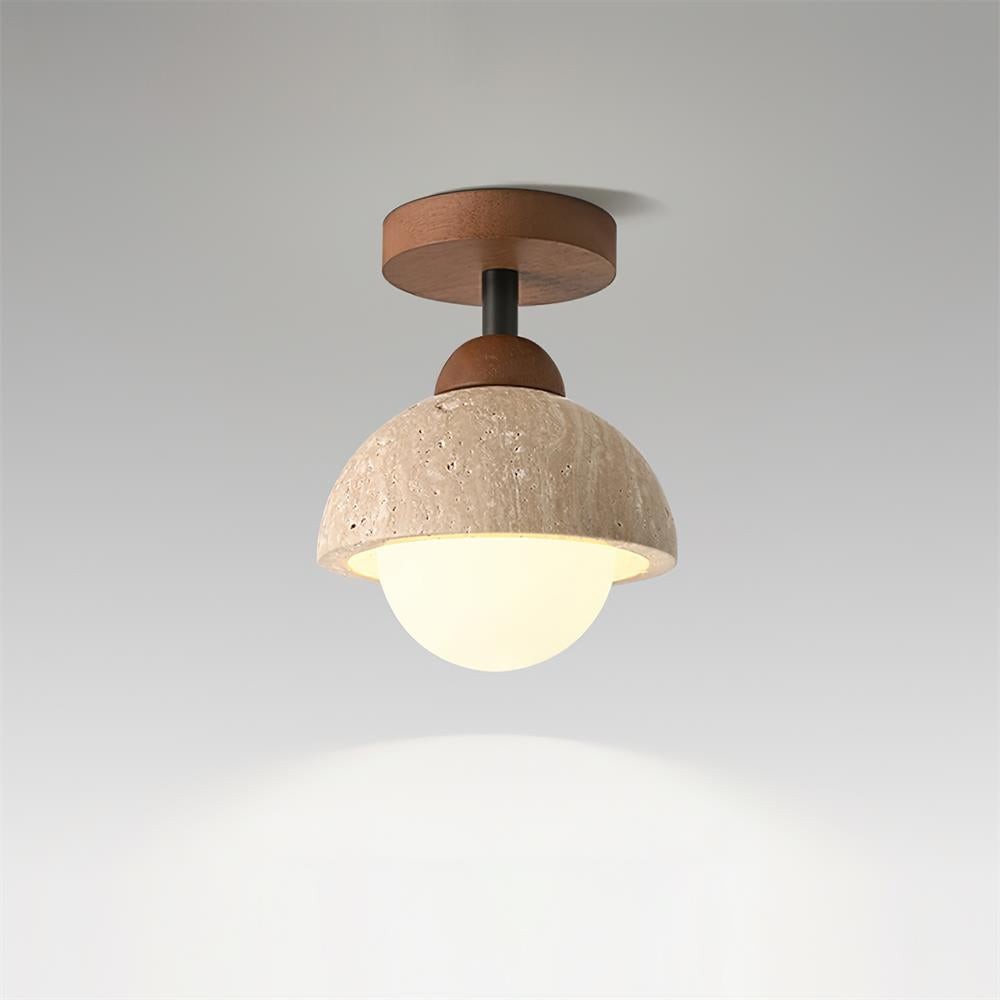 Minimalist Travertine Flush Mount - Mediterranean Style for Entryway M164